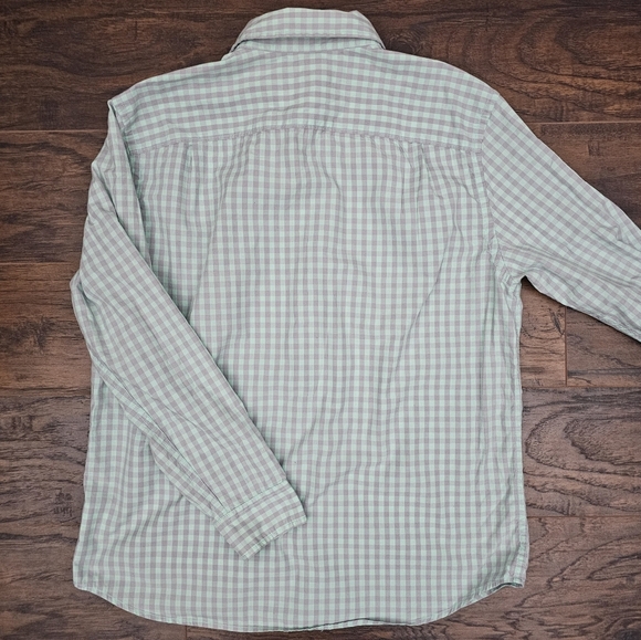 RYE By Hawker Rye Mens Medium Short Shirt Green Gray Plaid Button Down - Picture 4 of 8